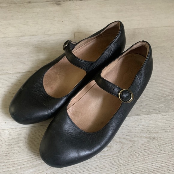 Dansko Shoes - Dansko Black Leather Mary Jane Flats Buckle Strap Shoes 40